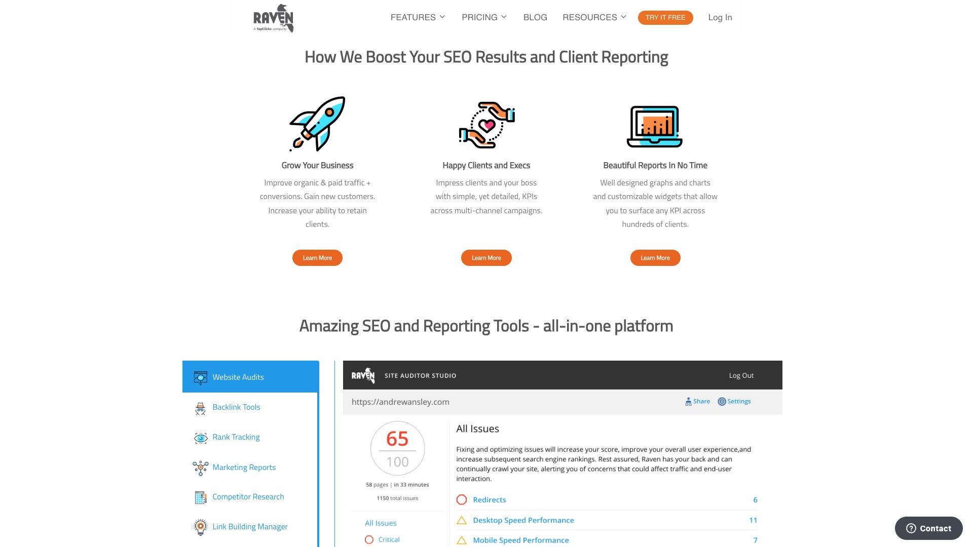 Raven Tools Dashboard