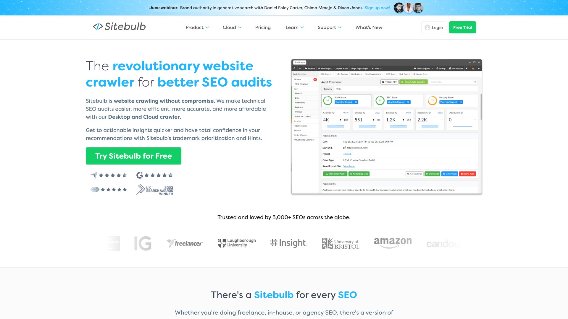 Sitebulb interface